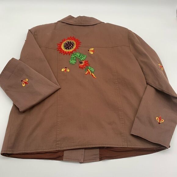 Tapestry Patch Red Flower & Bees Light Jacket Size M - Picture 5 of 12